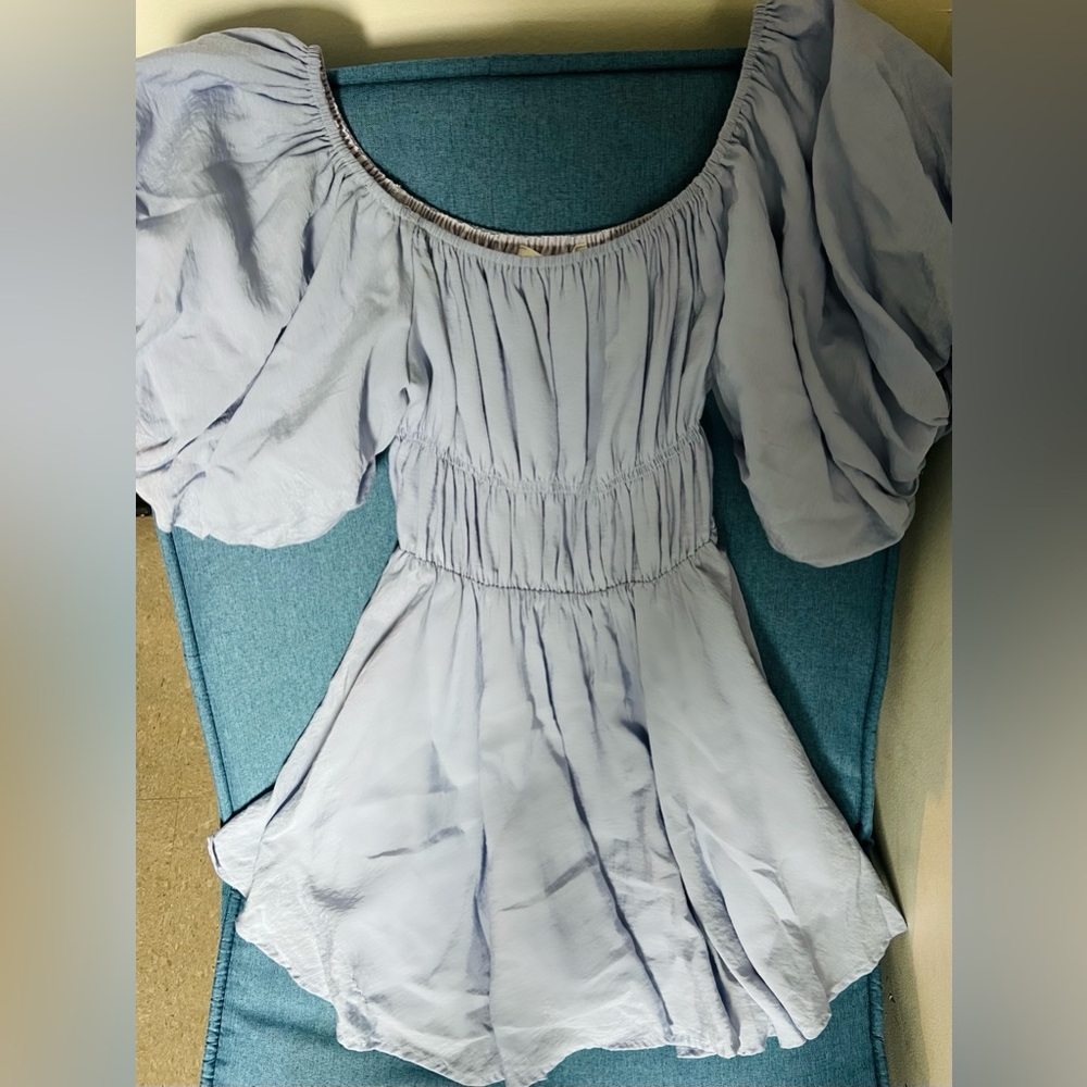 Altar'd State Light Blue Puff Sleeve Dress